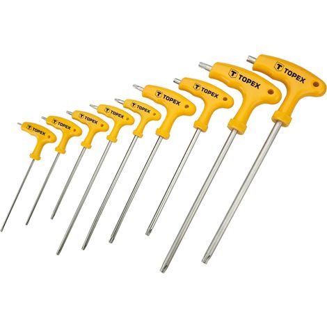SERIE CACCIAVITI A 'T' RESISTANT-TORX 9 pz  - TOPEX