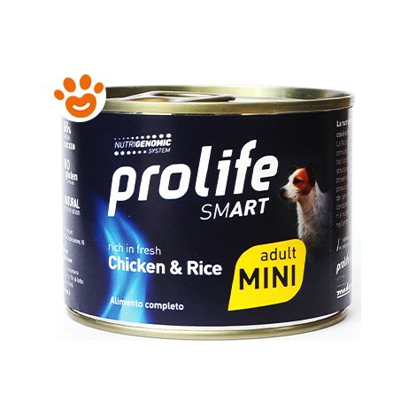 Prolife Dog Smart Adult Mini Pollo e Riso  - Prolife Dog Smart Adult Mini Pollo e Riso - Lattina Da 200 Gr