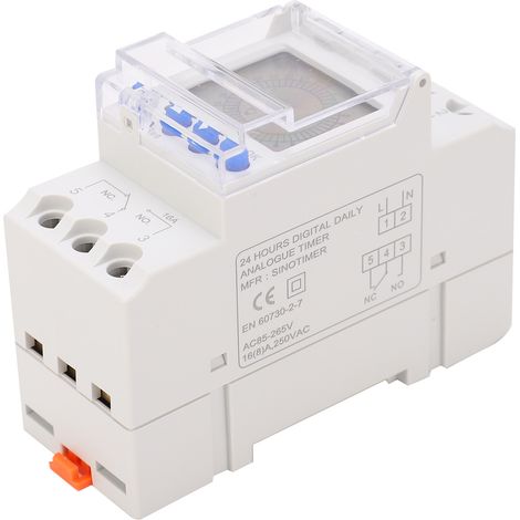 Programmateur Horloge Numérique Analogique Rétroéclairé LCD TM929AK 85‑265V 16A Interrupteur Minuteur (1/5)