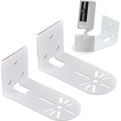 2 Pack Support Murale pour Caméra de Surveillance, Fixation Adhésive sans Percer, Compatible avec Mini Pan Tilt, Indoor Cam, Support Camera Exterieur (1/4)