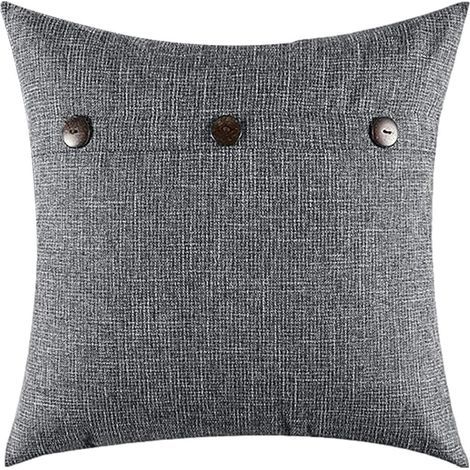 Cushion cover, filling cushion 45x45 cm - grey - polyester (1/5)