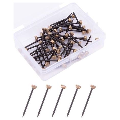 50 Pièces Clous de Suspension Solutions de Suspension de Photo Cintres de Cadre en Plâtre avec Boîte de Rangement en Plastique (1/5)