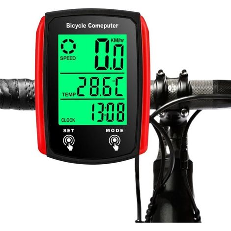 Fahrradcomputer, IP54 wasserdicht, 19 Funktionen, Kilometerzähler, LED-Hintergrundbeleuchtung, Touch-Bedienung, automatische Start/Stopp-Funktion, Tachometer und Fahrradcomputer für Anfänger (1/4)