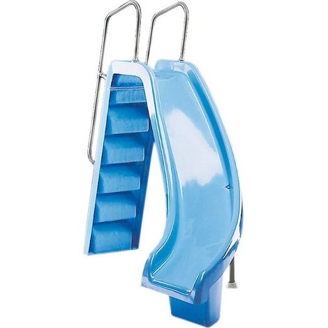 Astralpool – Toboggan de piscine courbé droit 1,78 m – Rail en polyester renforcé – Garde-corps en aluminium – Installation hydraulique incluse (1/3)