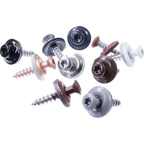 Screws, 4.5 x 35 mm, White RAL 9010, Stainless Steel, EPDM Seal 15 mm, Hex Socket Round (1/4)