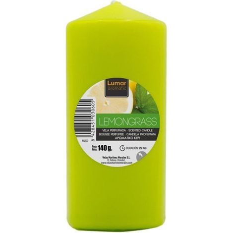 TrAdE Shop Traesio - Set 12 Pz Candela Profumata A Pilastro Fragranza Lemongrass Da 140g Decorativa 030605 -