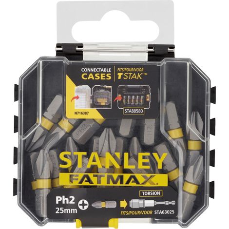 Juego de 20 puntas para atornillar PH2 25mm STANLEY STA88569-XJ (1/2)