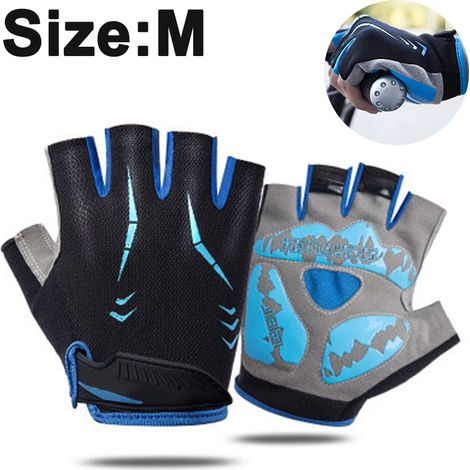 Gants D Entrainement - Paume Rembourrée En Cuir - Aération Par Trou De Ventilation - Pour Musculation, Rameur, Vélo Et Cyclisme - 1 Paire (1/5)