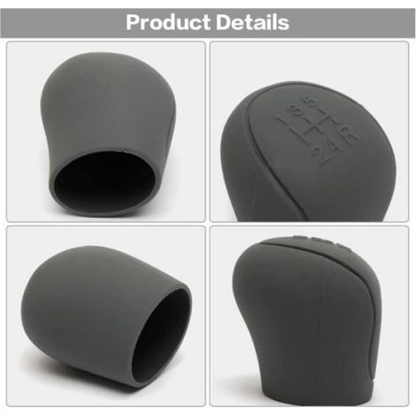 Couvercle de Pommeau de Levier de Vitesse - Universel - Silicone Souple - Blanc - Extensible (1/4)