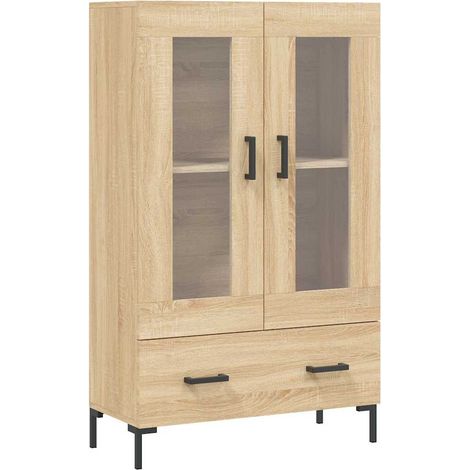 Buffet haut Meuble de rangement chêne sonoma 69,5x31x115 cm bois d'ingénierie (1/5)