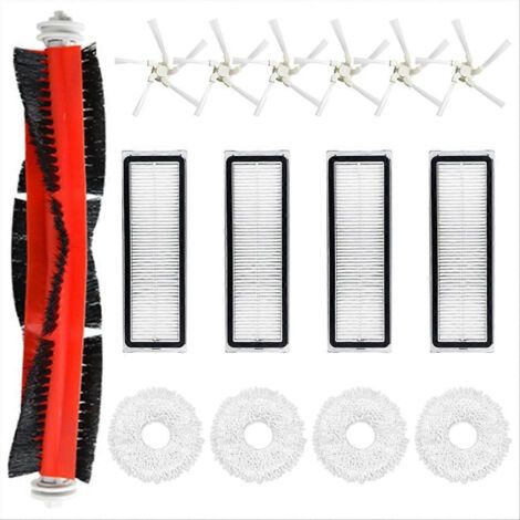 Pi��ces de rechange pour aspirateur robot Dreame W10/W10 Pro : brosse lat��rale principale, filtre HEPA et lingette de nettoyage