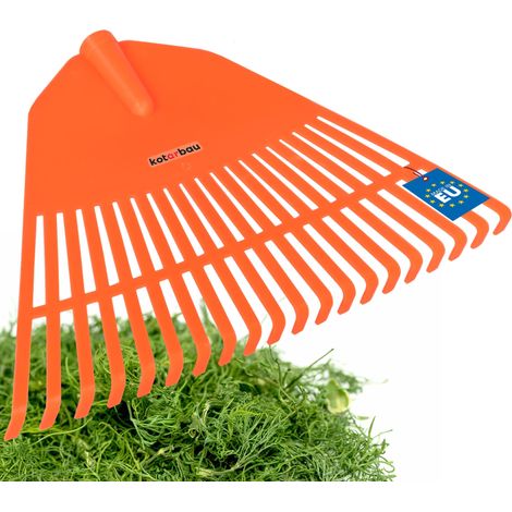 KOTARBAU® Rateau à Feuilles - Plastique - 45 cm - Orange - sans Manche - Râteau Jardin - Balai à Gazon - Ramasse Feuilles - Léger - Résistant - Entretien Jardin (1/5)