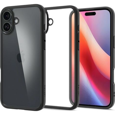 Custodia per iPhone 16 Plus Spigen Ultra Hybrid Nero Opaco (1/5)