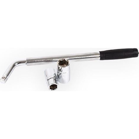 Clé à douille pour roue de voiture - Poignée extensible - Tailles des douilles : 17 mm, 19 mm, 21 mm, 23 mm - Compatible avec tous les véhicules standard (1/4)