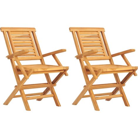 Chaises de jardin pliantes 2 pcs 56x63x90 bois massif teck (1/5)