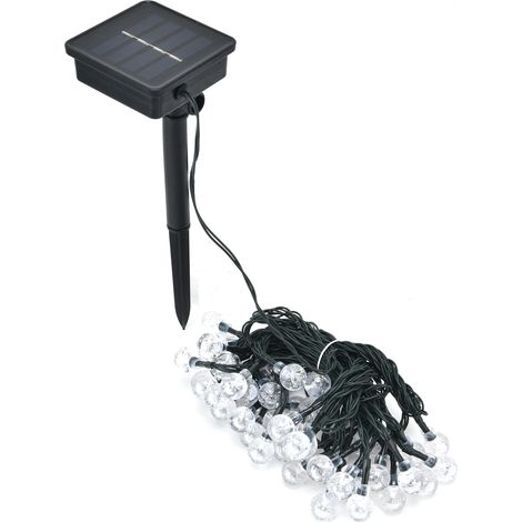 Guirlande lumineuse décorative solaire de 9,5 mètres de long avec 50 LED, 8 modes d'éclairage, idéale pour les jardins, les mariages et les fêtes. (1/5)