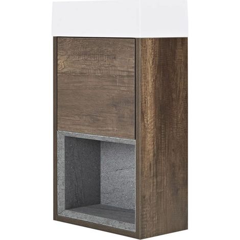 Hudson Reed Hoxton - Meuble Lave-Main Suspendu Chêne Foncé