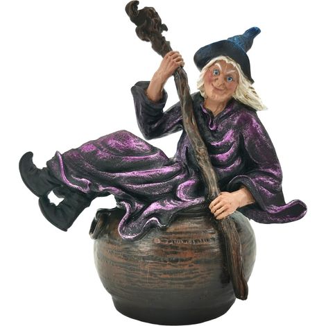 Figura di Strega Mistica Fantasy in Resina per Decorazione Etnica, 14 cm, Ideale per Regali e Collezionisti