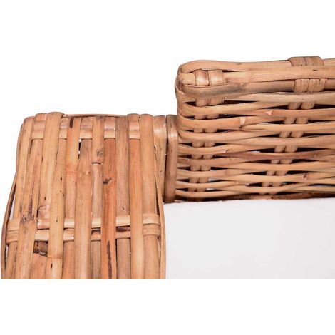 Maison Exclusive - 3-Sitzer Gartensofa Natürliches Rattan (1/5)