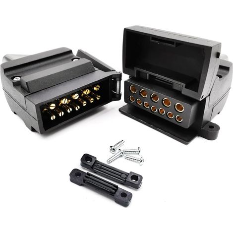 Kit de connecteurs plats haute performance 12 broches pour remorque femelle et fiche pour camping-car, installation facile (1/5)