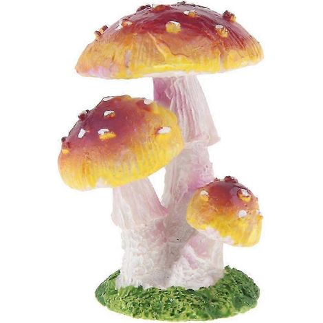 Décorations miniatures pour jardin féerique : figurines de champignons-Purple 3 Head A