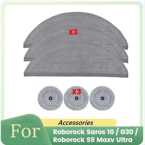 Lot de 6 lingettes de rechange pour aspirateur Roborock Saros 10 / G30 / Roborock S9 Maxv Ultra (1/5)