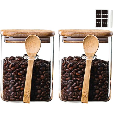 Barattoli Vetro Cucina Ermetici 840 ml Set 2 Pezzi (1/5)