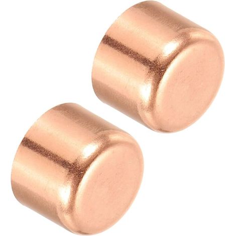 Capuchon de Tuyaux Cuivre 2pcs, Bouchons d'Extrémité Raccord, Embouts Tuyau pour Soudage Raccordements Plomberie Tube Climatisation, 19.07x17mm (Diametre x Hauteur) - 1 Inch (1/5)