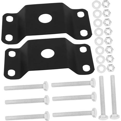 Support de Fixation pour Éclairage Extérieur au Poteau, 2 Sets Fer Noir Kit de Montage pour Panneau Solaire, Installation Extérieure, Pièces pour Lampadaire Solaire (1/5)