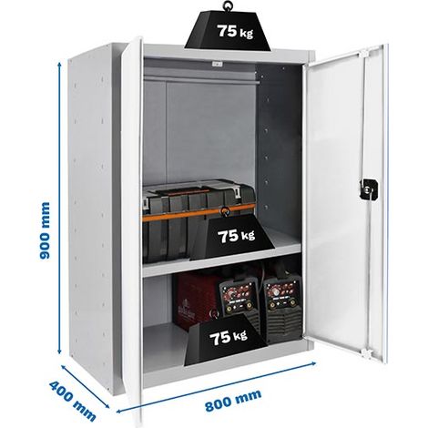 Mobile Simon multi-purpose cabinet metallo 90x80 cm grigio bianco (1/2)