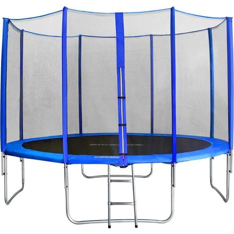 Trampoline de jardin avec echelle bleu MyJump 3,70 M