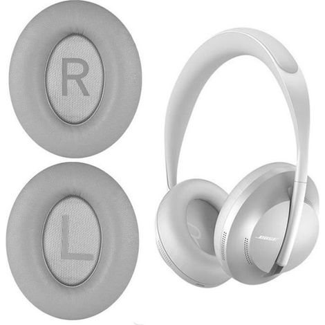 Étui Pour Casque 1 Paire De Rechange En Cuir De Protéine Oreillettes Coussinets Pour Bose 700 - Nc700 Casque Bluetooth - Gris (1/4)