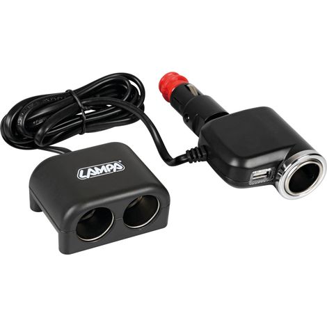 Duo 3+1, presa accendisigari multipla con USB, 12/24V (1/3)