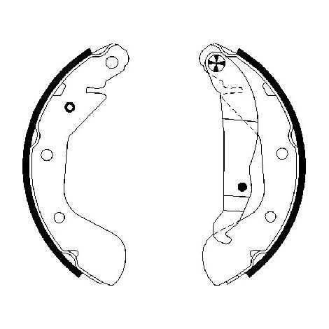 Jeu de mâchoires de frein Bosch 0 986 487 614 OPEL 1605042 91158366 9196292 (1/3)