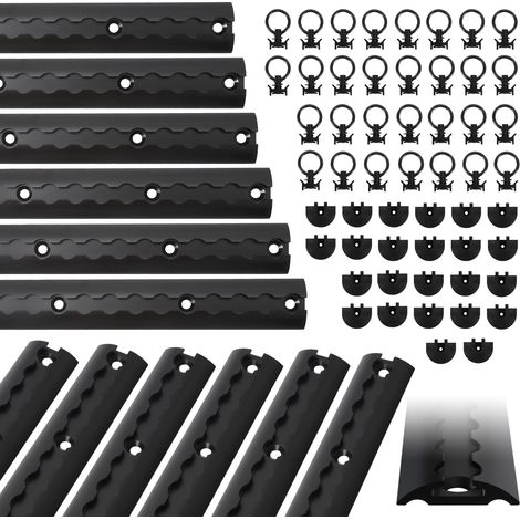 Wolketon Zurrschienen Airlineschiene, Transportsicherung, Light Aluschiene, mit Zurröse, Ladungssicherung Set, 12×1M