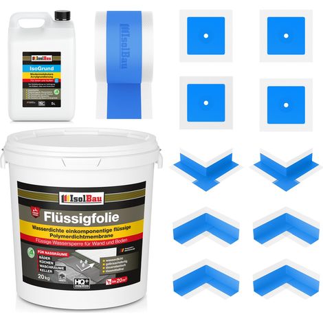 Dichtset Flüssigfolie 20 kg Duschabdichtung Bad Innenecke Dichtfolie Dichtband (1/5)