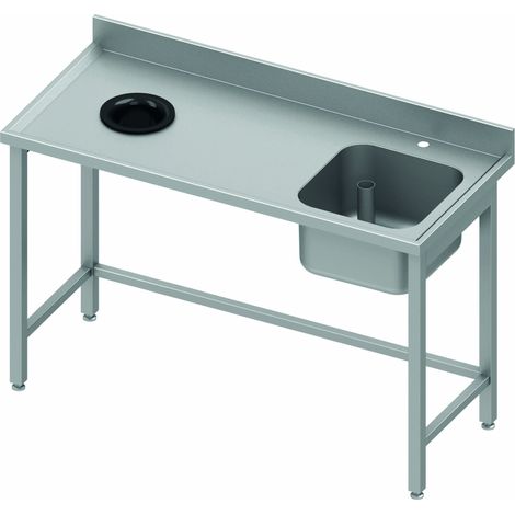 Table de Chef Inox - Bac à Droite - Profondeur 600 - Stalgast