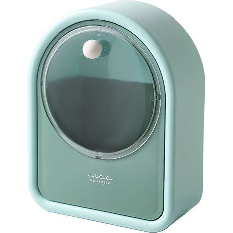 1 Wattestäbchenbox, Aufbewahrungsbox, Badezimmer, Ankleidezimmer, Wohnzimmer, Küche, Zahnstocherbox, Grün (1/4)