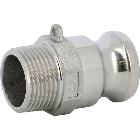 Raccord rapide à cames inox adaptateur mâle F - 1''1/4 (33/42)