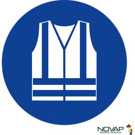 Panneau Obligation de porter un gilet Haute visibilité - Rigide Ø450mm - 4081281