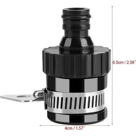 Universeller Wasserhahn-Schlauchverbinder für Waschschläuche mit einem Durchmesser von weniger als 20 mm (Schwarz) (1/4)