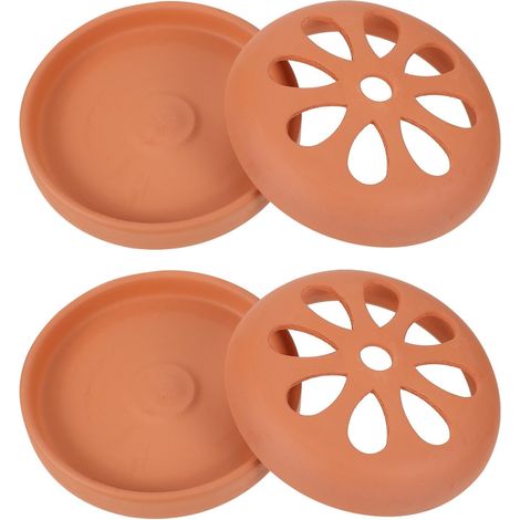 2 Pièces Lot de Brûleurs Terre Cuite pour Spirales Support Portable Décoratif Ventilé pour Maison Terrasse Jardin et Camping (1/5)