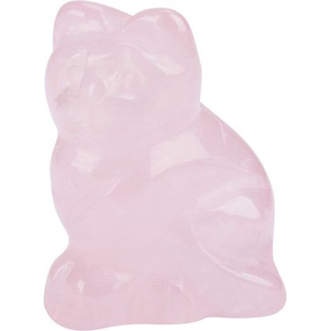 Chaton in quarzo rosa intagliato - Pietra curativa decorativa in cristallo rosa (1/5)