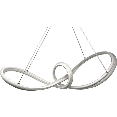 Lampadario led moderno intrecciato a fiocco bianco lampada a sospensione 57 watt luce calda 3000k (1/4)