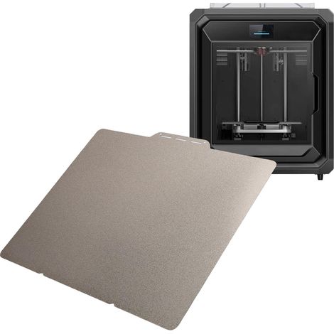 Plateau d'impression PEI compatible avec l'imprimante 3D Creality Sermoon D3, 320 x 270 mm, surface texturée double face. (1/5)