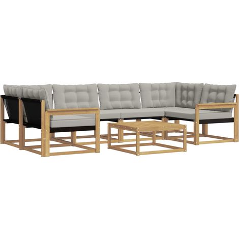 Set di divani da esterno 7 pz Bianco e Grigio Chiaro vidaXL (1/5)
