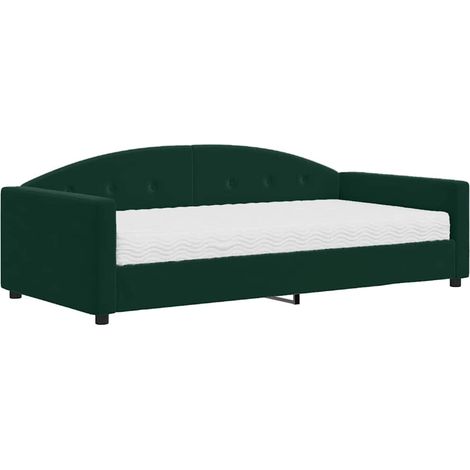 Maison Exclusive - Divano Letto con Materasso Verde Scuro 100x200 cm in Velluto