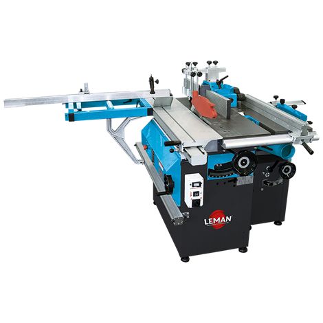 LEMAN - Combinado 5 Funciones COM250, 250 mm, Motor 3000 W, Sierra, Tupí, Cepilladora, Regruesadora, Mortajadora