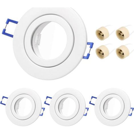 Lot de 4 Spot Encastrable, IP44, Aluminium, GU10, Salle de Bain - Lot de 4 Spot Encastrable, IP44, Aluminium, GU10, Salle de Bain (1/5)