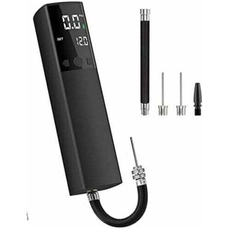 Elektrische Ballpumpe, intelligente Luftpumpe, tragbar, schnelles Aufpumpen mit präzisem Manometer und digitalem LCD-Display für Fußball, Basketball, Volleyball, Rugby (2 Nadeln und 1